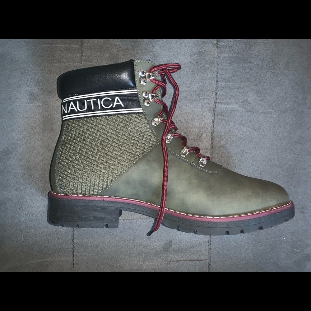Olive green Nautica boots
